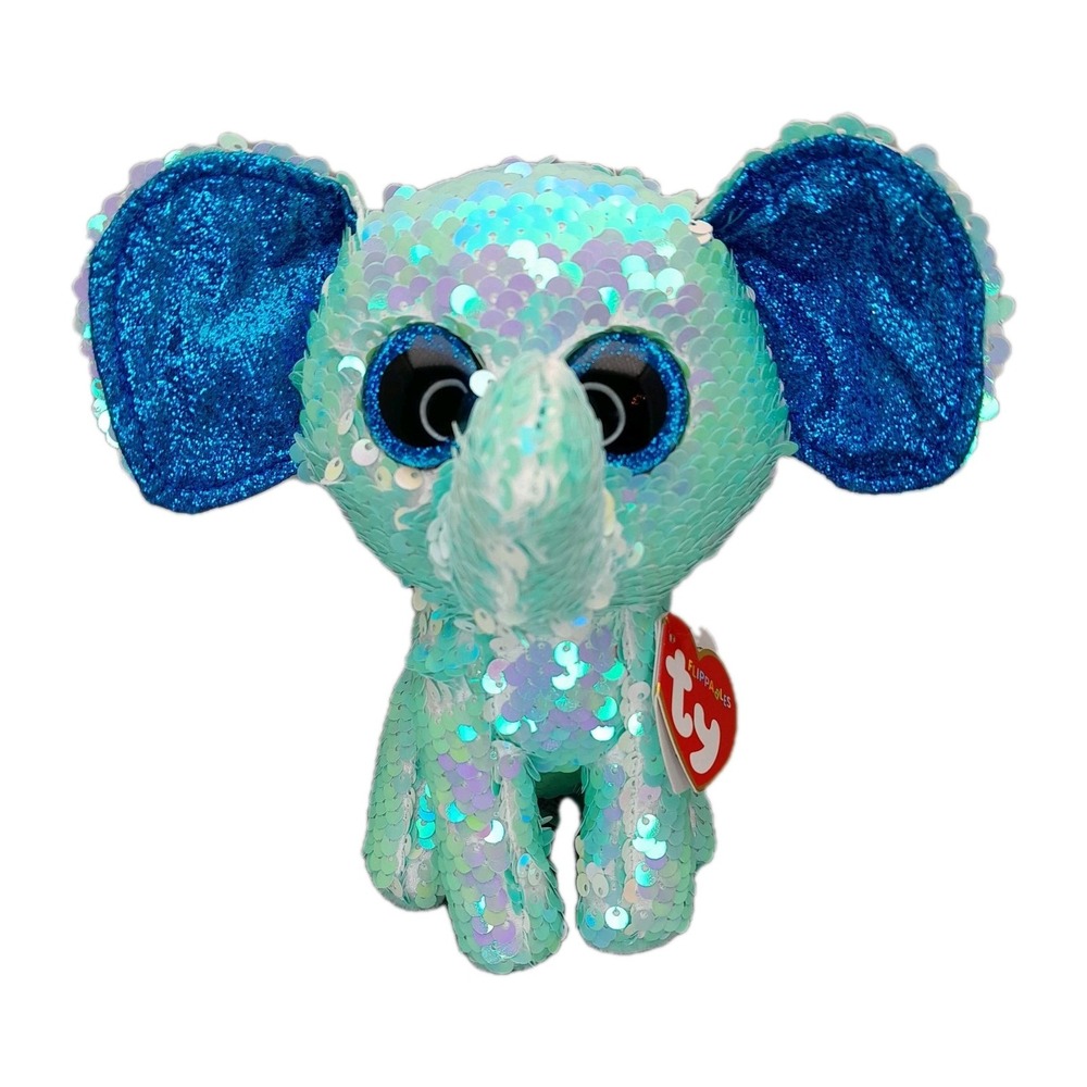 Ty Flippables STUART Elephant Sequin Plush 6" MWMTs Boo Plush Toy